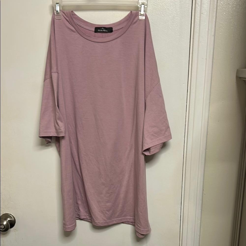 Boxy Pink Oversized Short Sleeve Tee